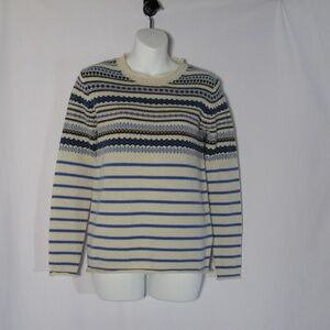 J.Crew F8276 Sweater Fair Isle Stripes HOL Sz XXS